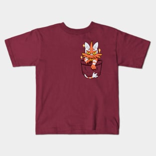 Pocket Shiny Flame Cat Kids T-Shirt